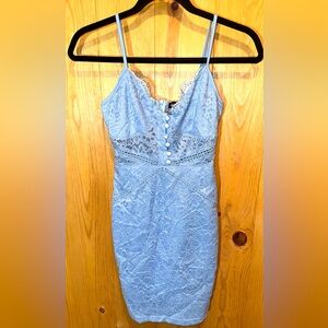 PrettyLittleThing Sky Blue Lace Dress